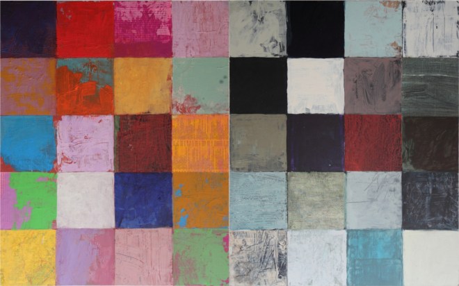 paul klee was better at this / 2015 / acrylic on hardboard / two panels, each 40x50